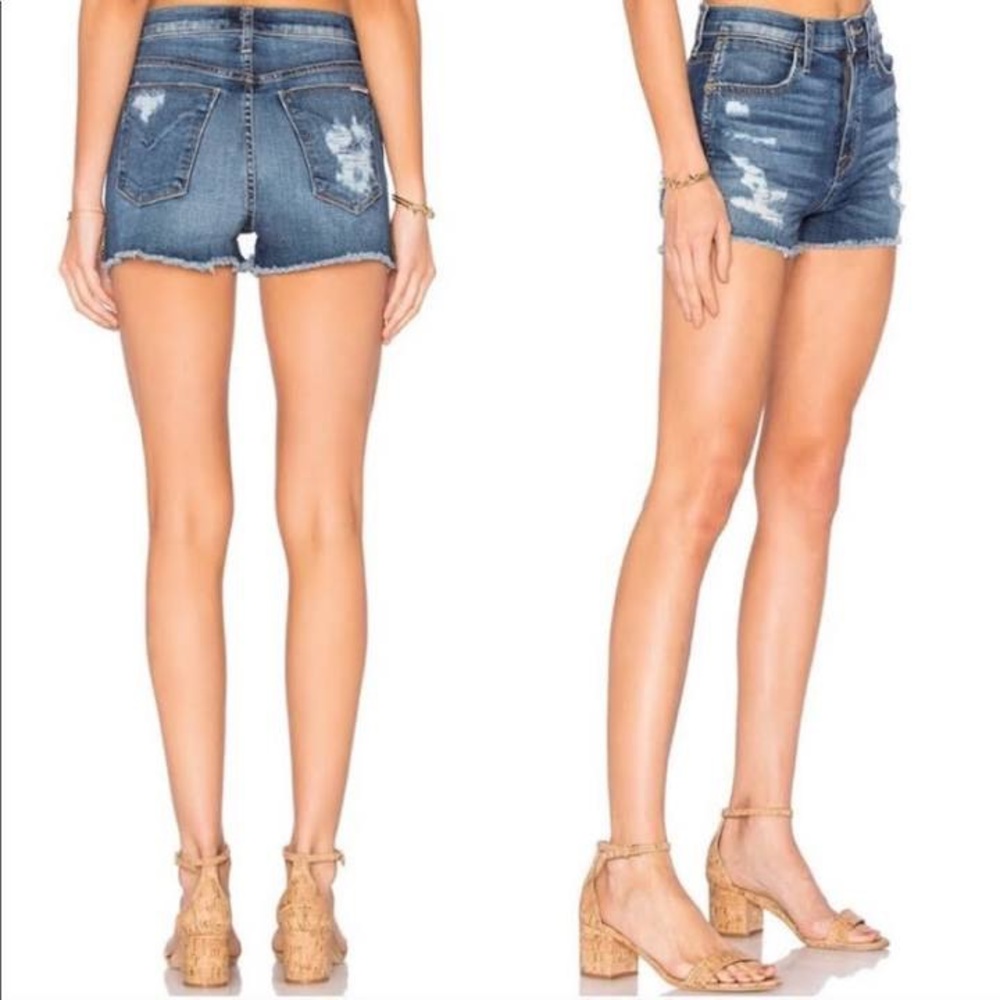 Soko high rise distressed shorts